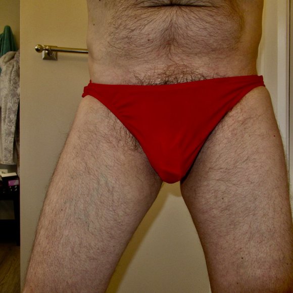 Male Power Red Velcro Side Strap Briefs and White Mesh Bikini Briefs Size M - Picture 7 of 13
